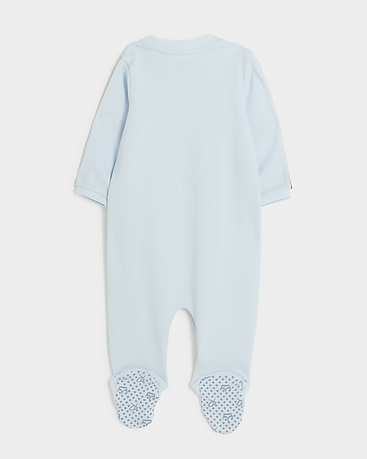 Baby boys blue bear sleepsuit