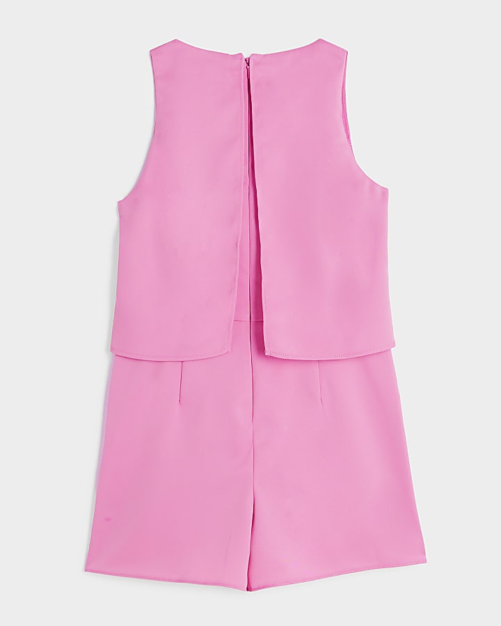 Girls pink Layered Playsuit