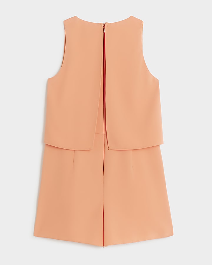 Girls Coral Layered Playsuit