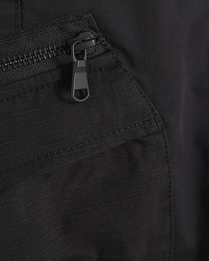 Boys Black Ripstop Cargo Trousers
