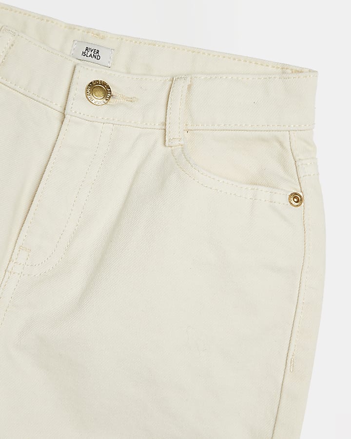 Girls beige mom jeans