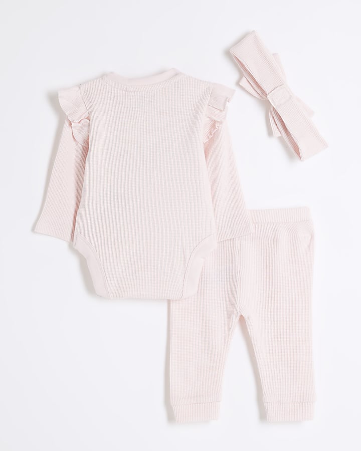 Baby girls pink frill set