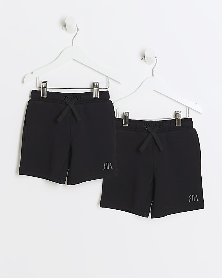 Mini boys black shorts 2 pack