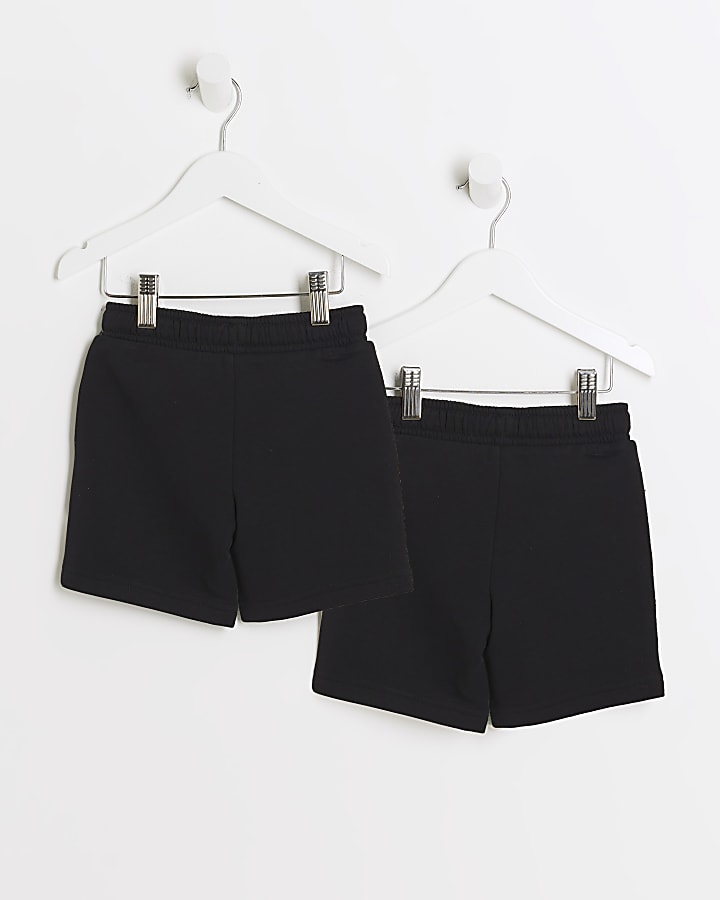 Mini boys black shorts 2 pack