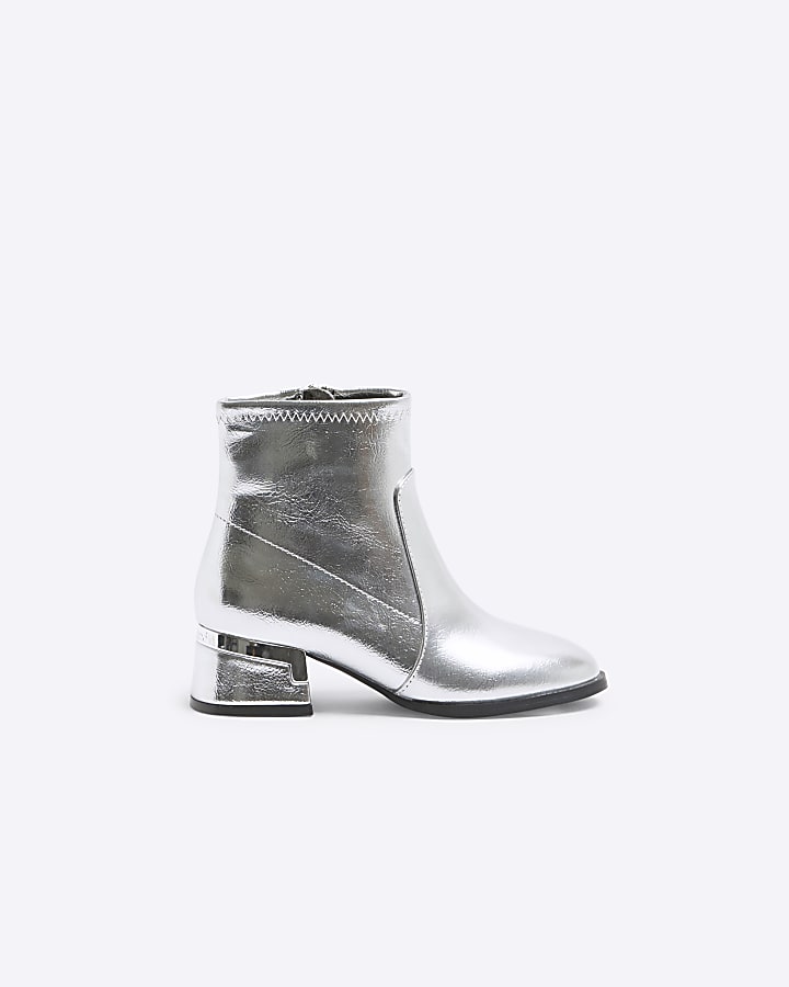 River island silver boots on sale