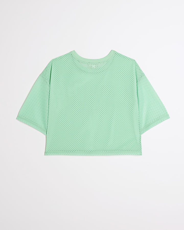 Girls green RI Active mesh back t-shirt