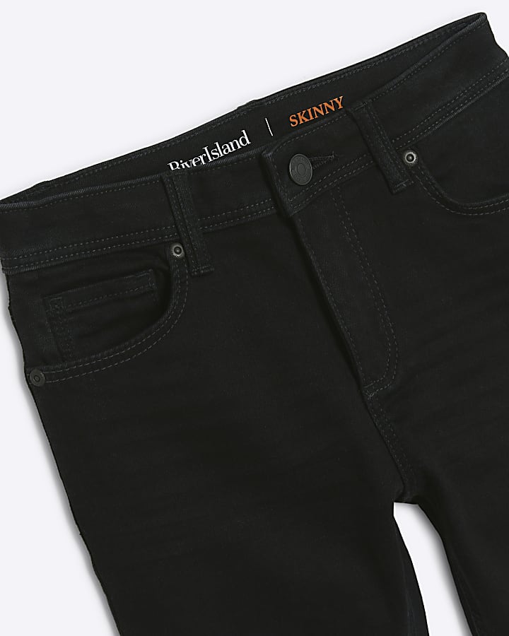 Boys black denim relaxed skinny jeans