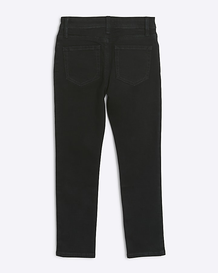 Boys black denim relaxed skinny jeans