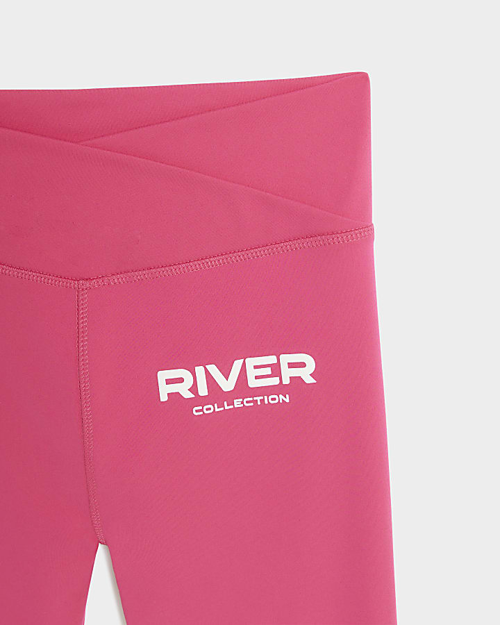 Girls pink RI active top and leggings set