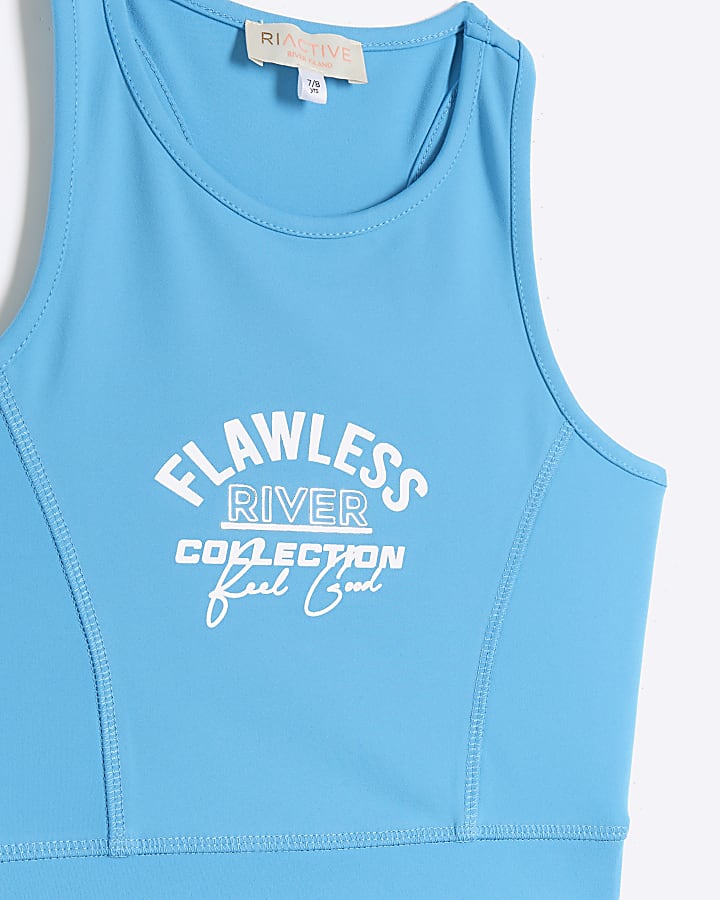Girls blue RI active top and leggings set