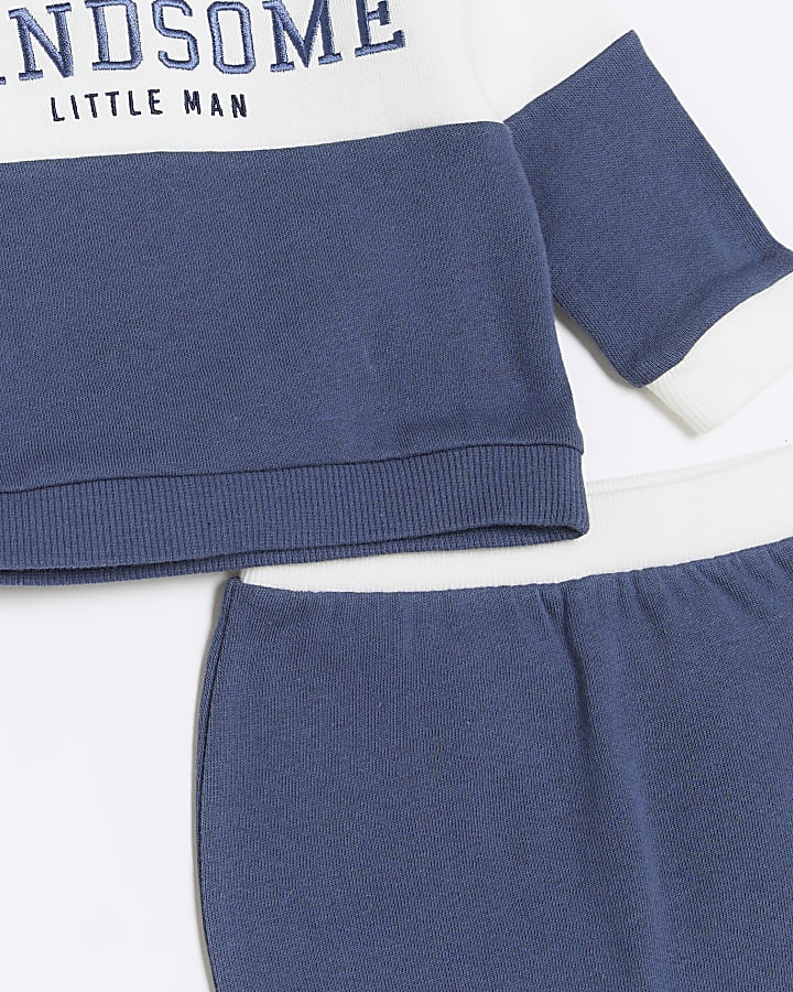 Baby boys blue embroidered sweatshirt set