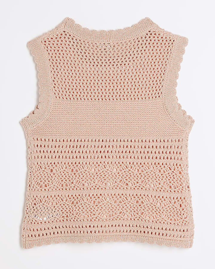 Girls orange crochet tank