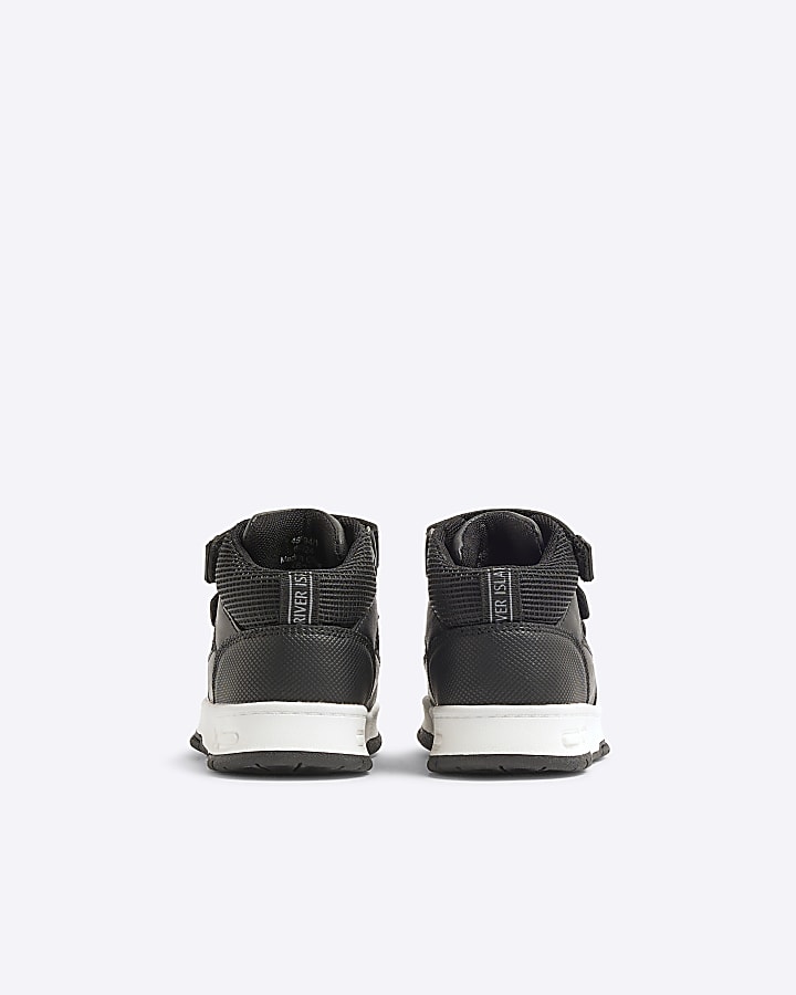 Mini boys black high top trainers