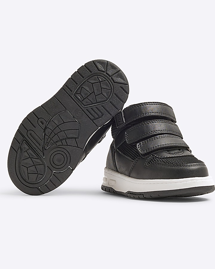 Mini boys black high top trainers