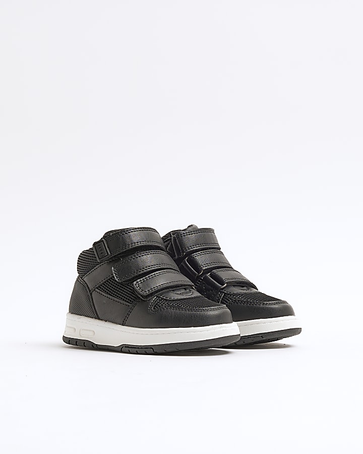 Mini boys black high top trainers