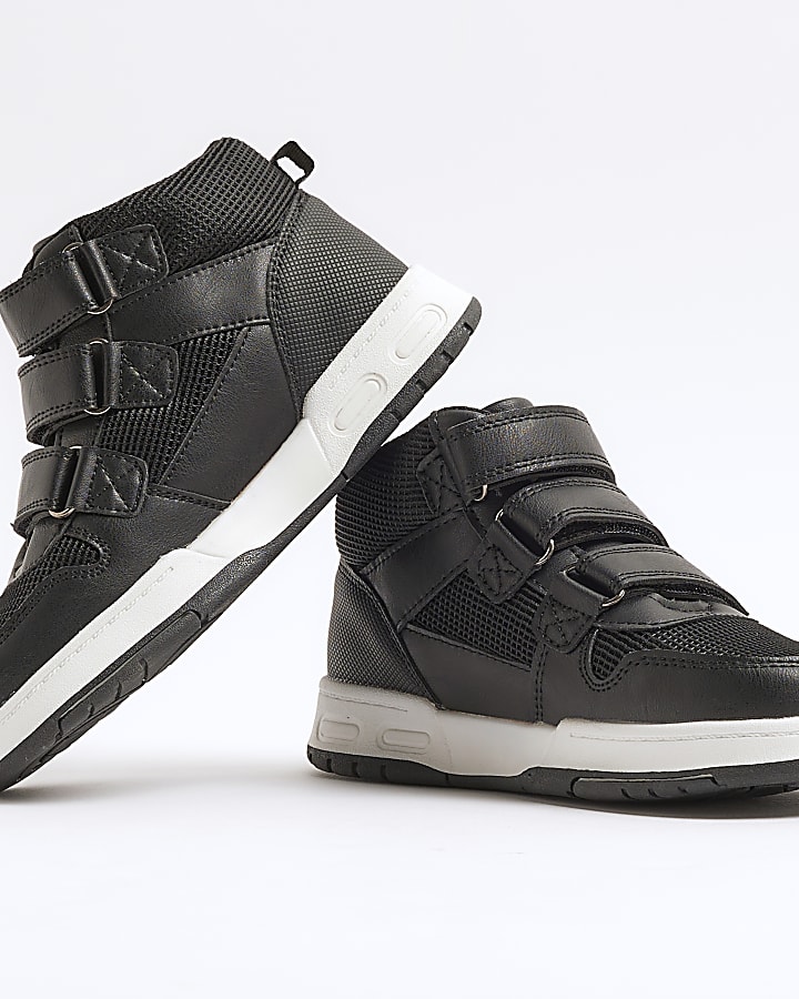 Boys black high top trainers