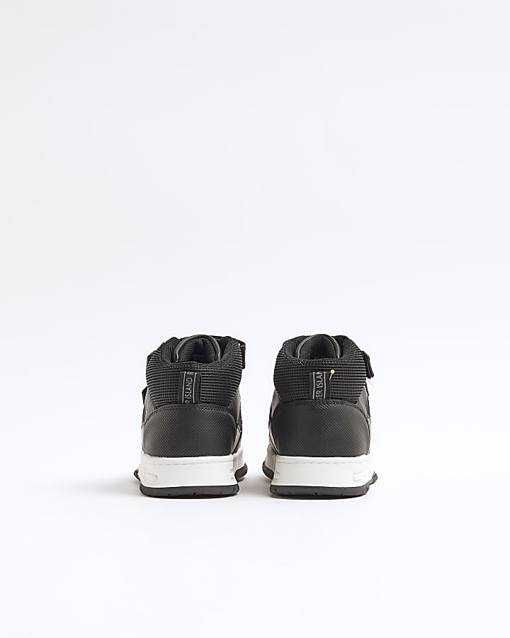 Boys black high top trainers