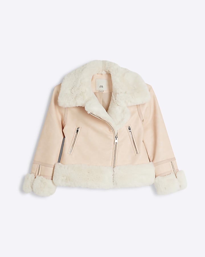 Pink aviator coat best sale