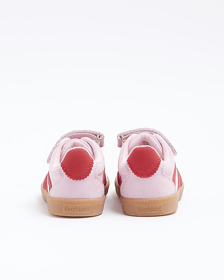 Mini girls pink panel trainers