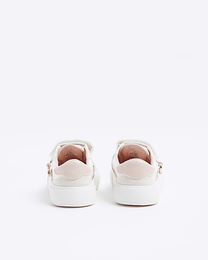 Mini Girls Rose Gold Glitter Trainers