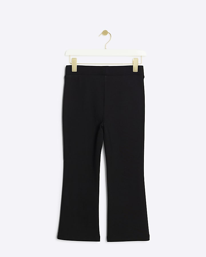 Mini Girls Black faux leather flare Trousers