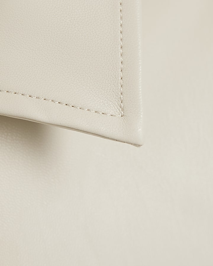 Girls cream boxy shacket