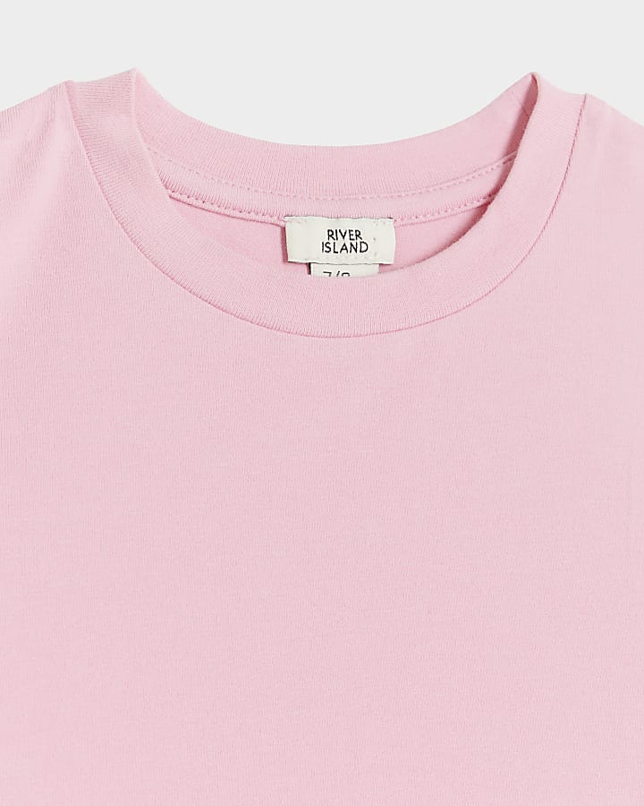 Girls pink RI waistband t-shirt