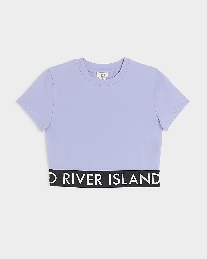 Girls blue RI waistband t-shirt