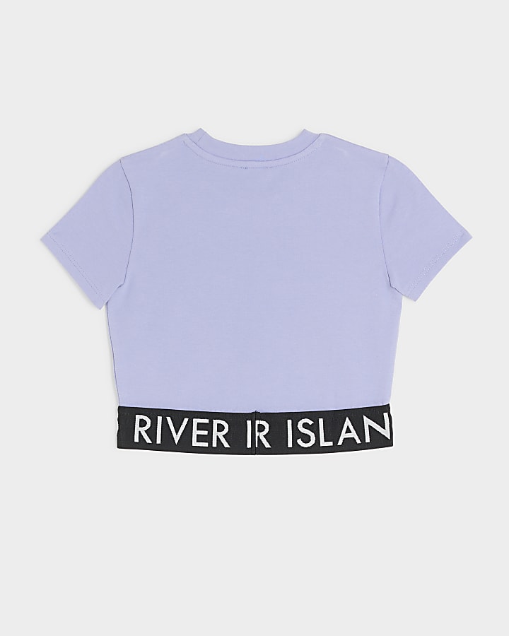 Girls blue RI waistband t-shirt