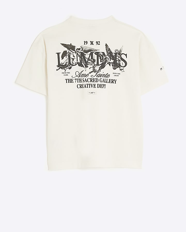 Boys beige Luminis graphic t-shirt