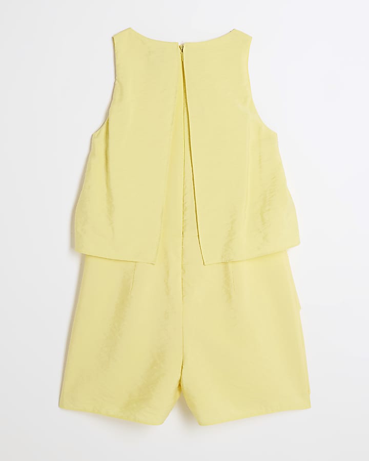 Girls yellow layered playsuit