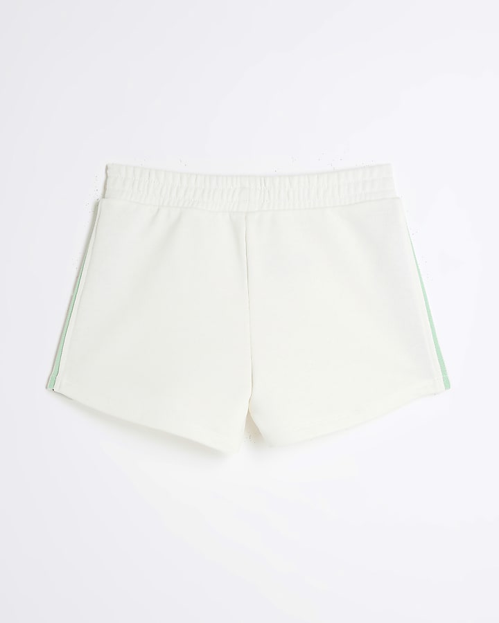 Girls white RI active stripe shorts