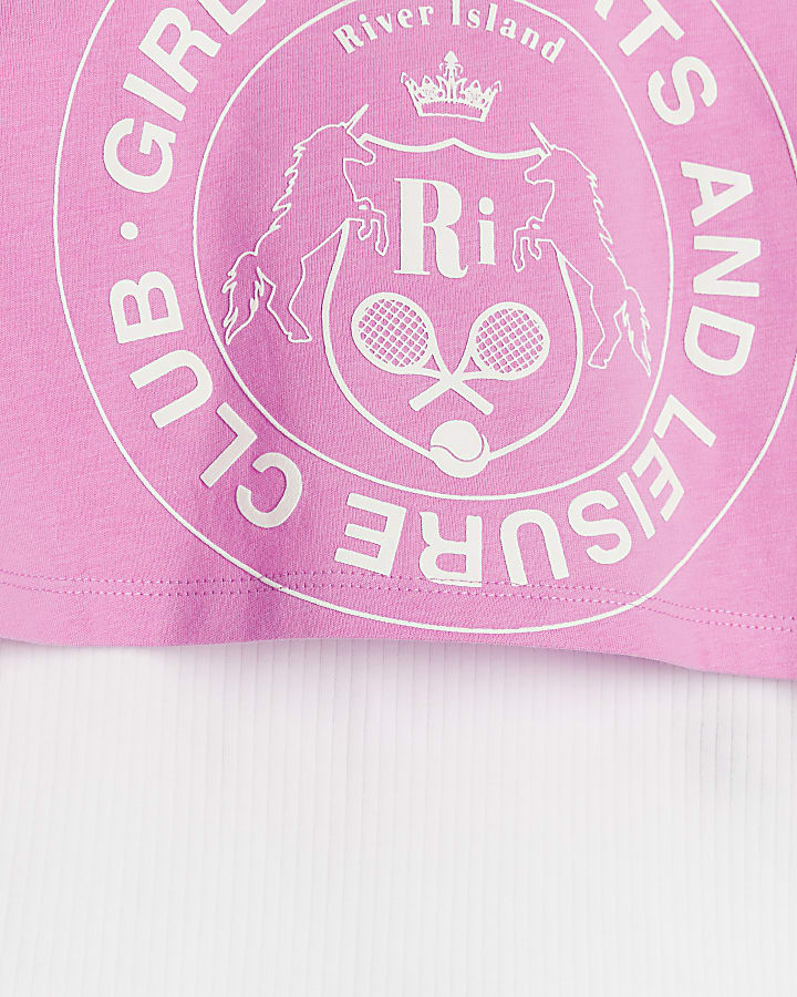 Girls pink 2 in 1 graphic t-shirt