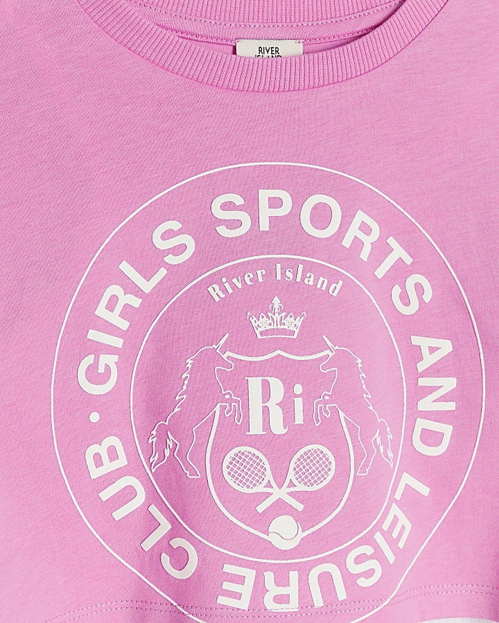 Girls pink 2 in 1 graphic t-shirt