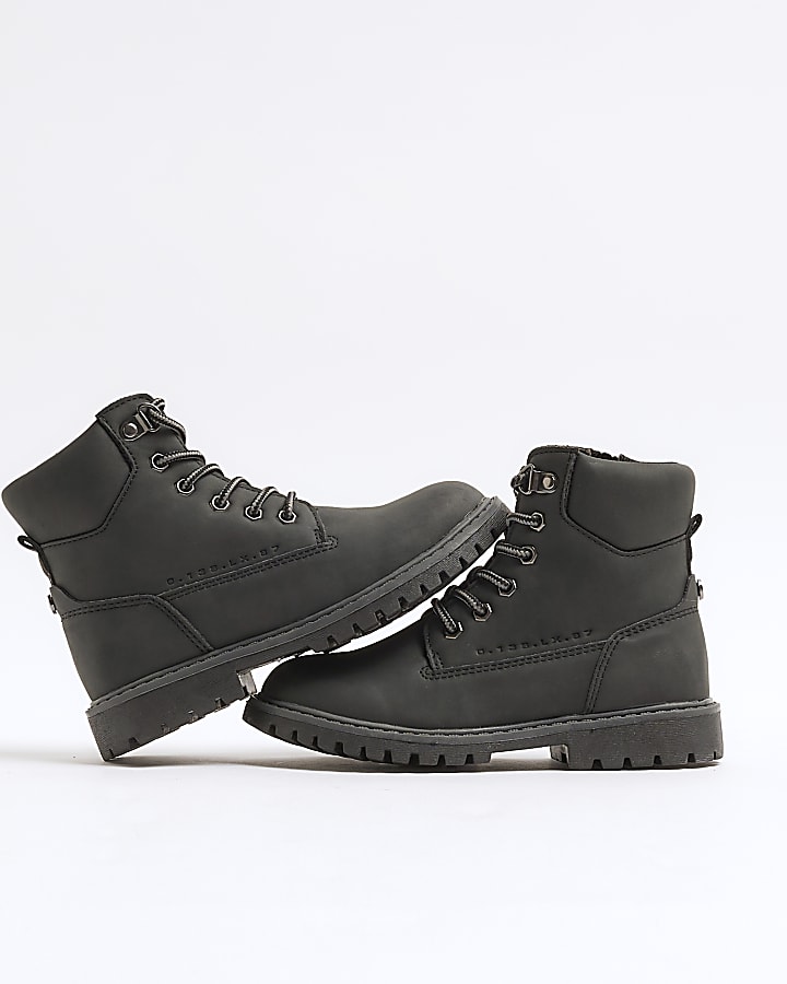 Boys Black worker boots