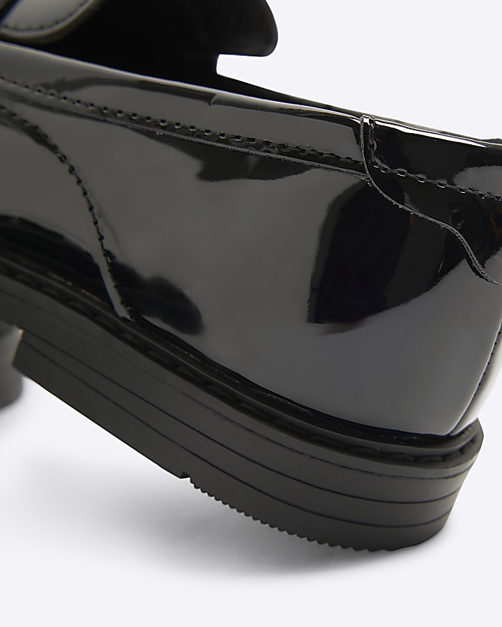Boys Black Patent Tassel Loafers