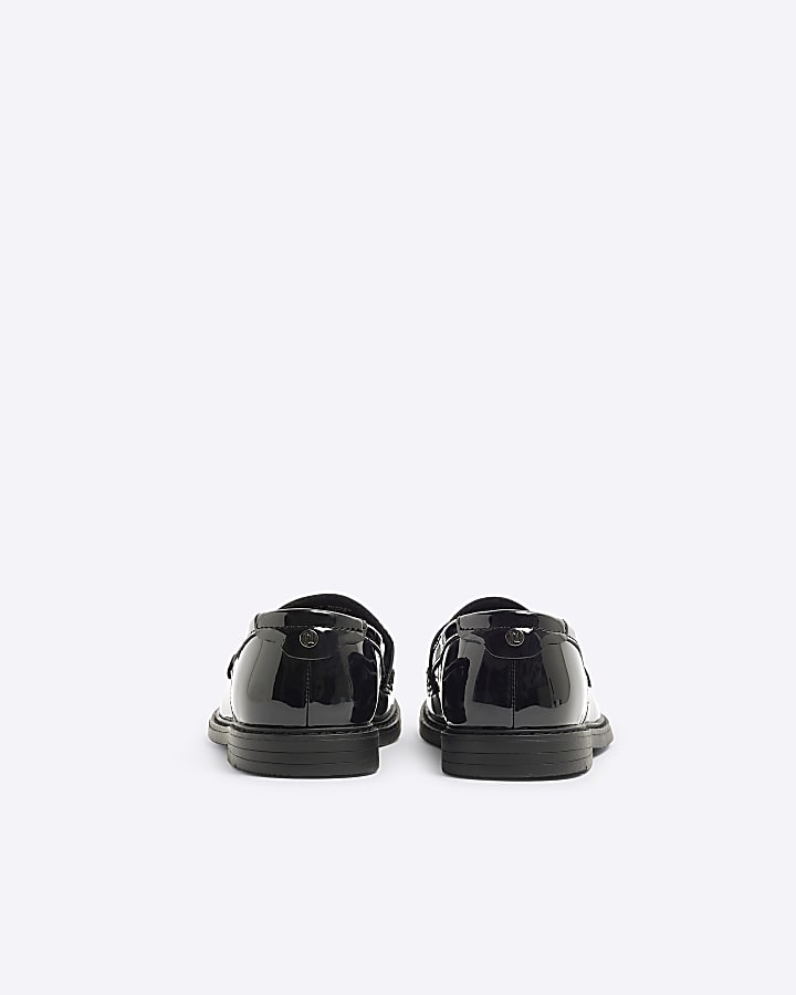 Boys Black Patent Tassel Loafers