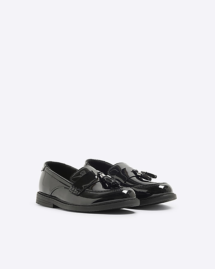 Boys Black Patent Tassel Loafers