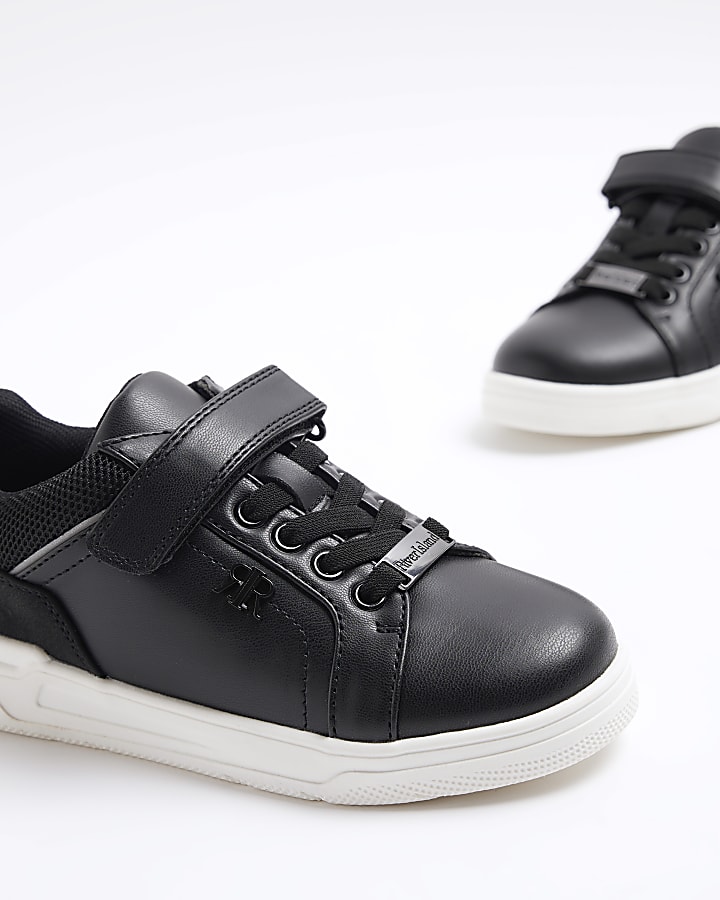 Boys black velcro trainers