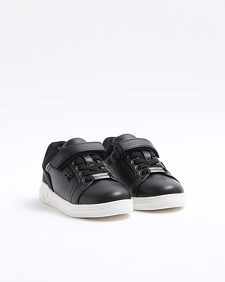 Boys black velcro trainers