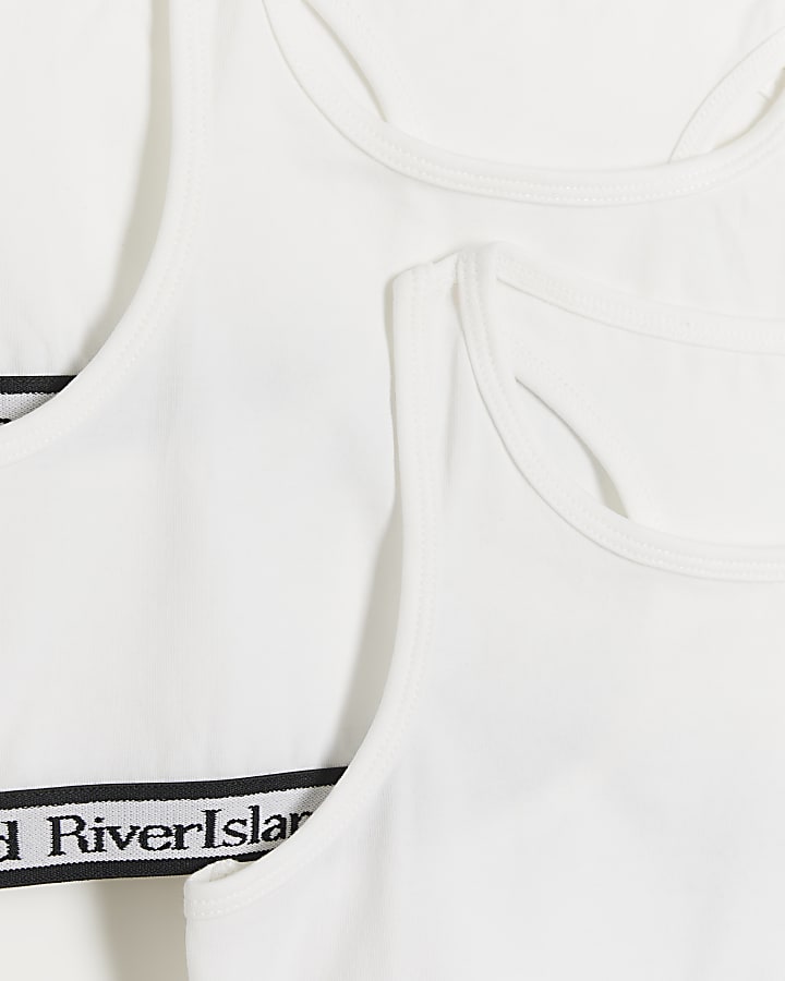 Girls White RI Crop Top 3 Pack