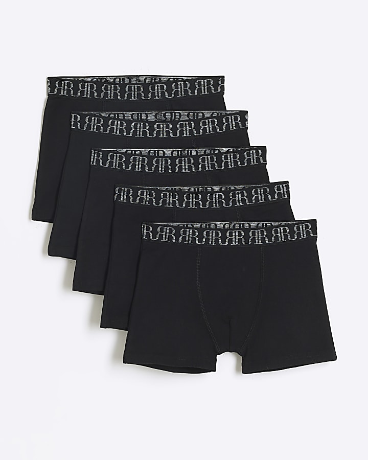 Boys Black Boxers 5 Pack