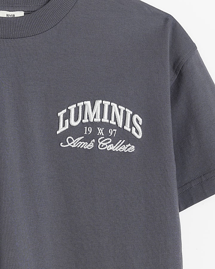 Boys grey Luminis graphic print t-shirt