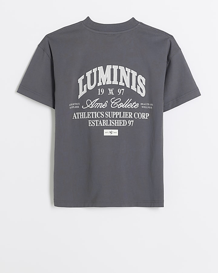 Boys grey Luminis graphic print t-shirt