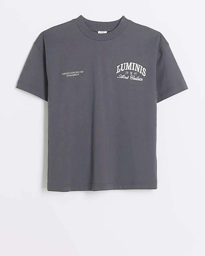 Boys grey Luminis graphic print t-shirt