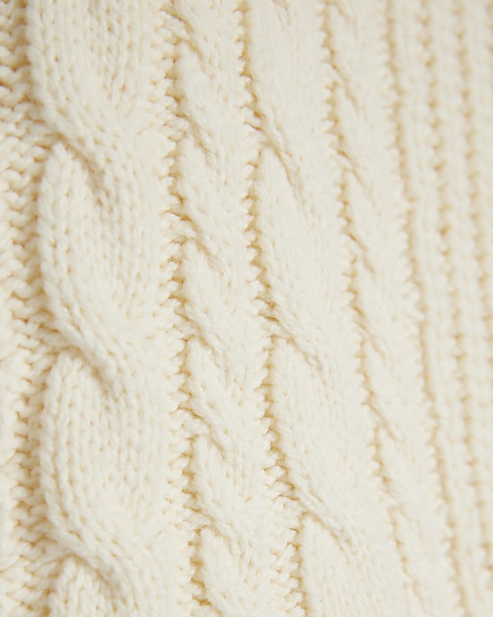 Girls beige cable cardigan hybrid top