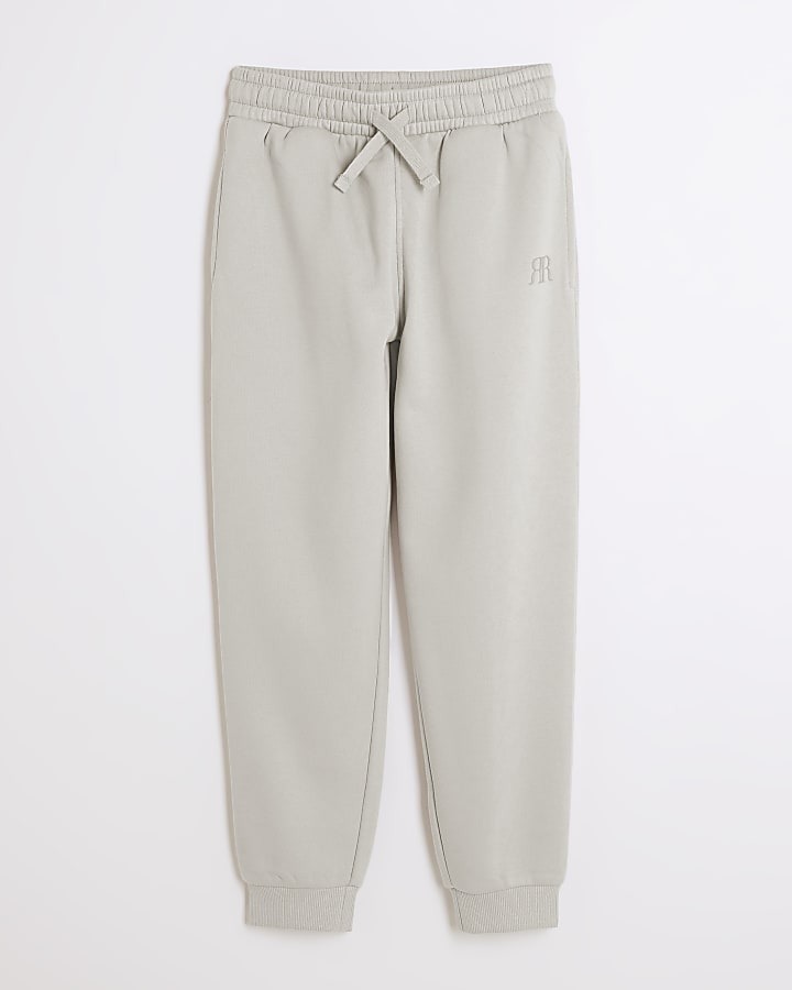 Boys Beige RI cuffed joggers