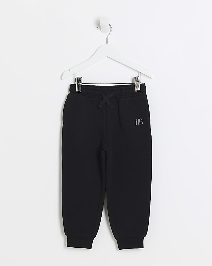 Mini boys black essentials joggers