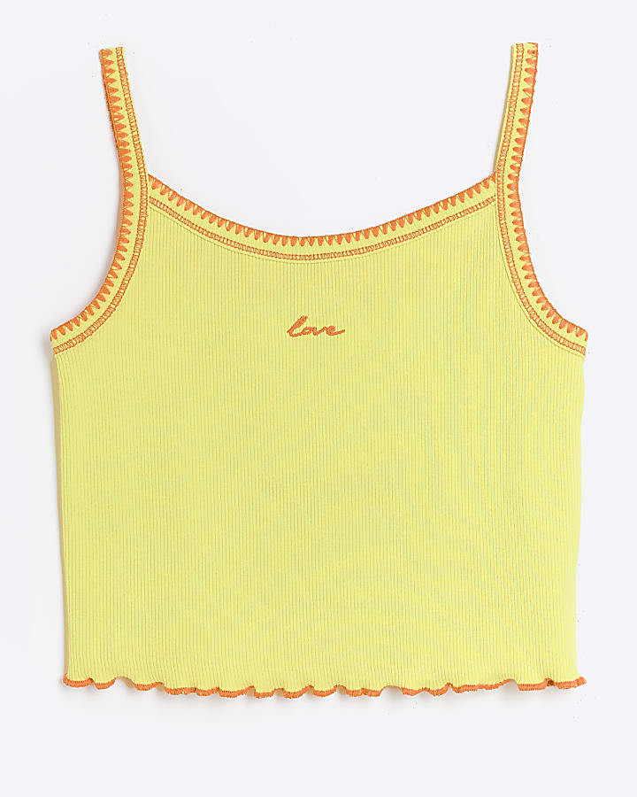 Girls lime whipstitch cami