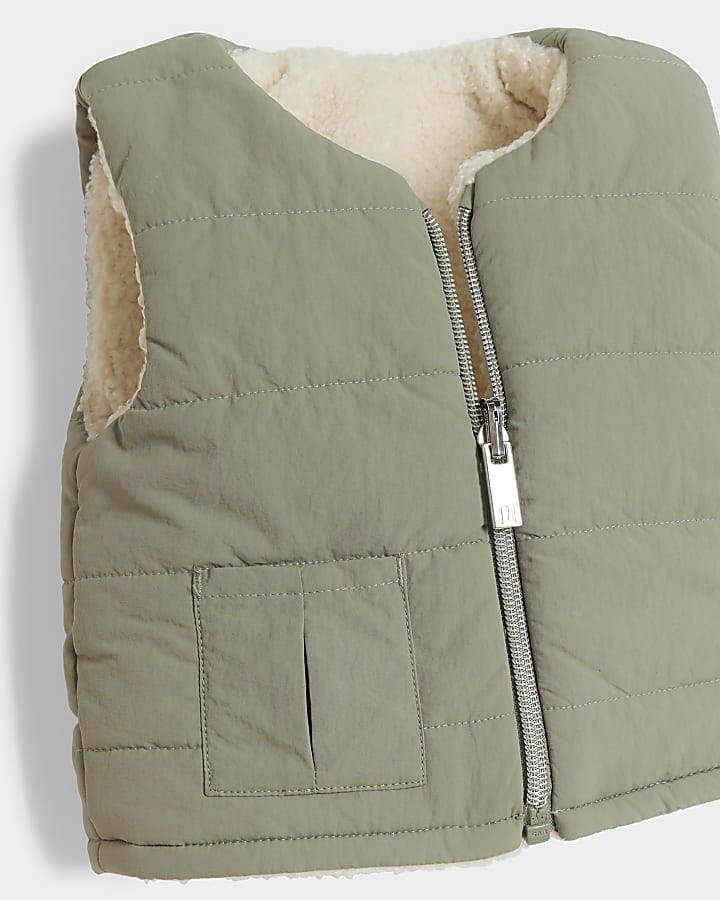 Baby boys khaki padded gilet 3 piece set